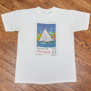 Vintage 1988 Maryland Bicentennial T-Shirt - Single Stitch - Adult size Large